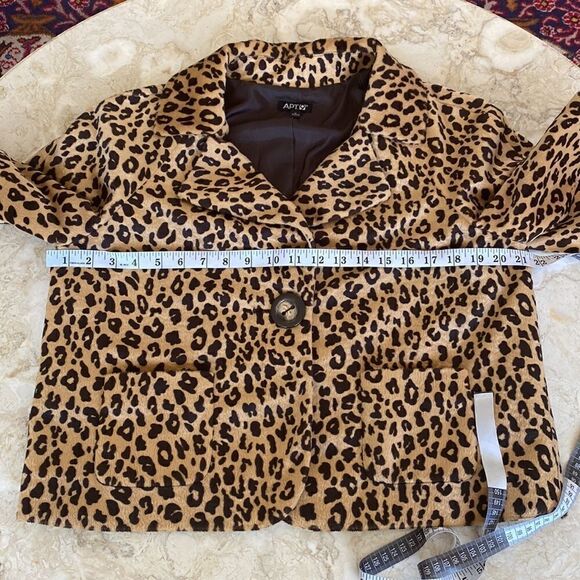 Apt.9 Leopard Print 50’s Style Teddy Jacket - Picture 13 of 16